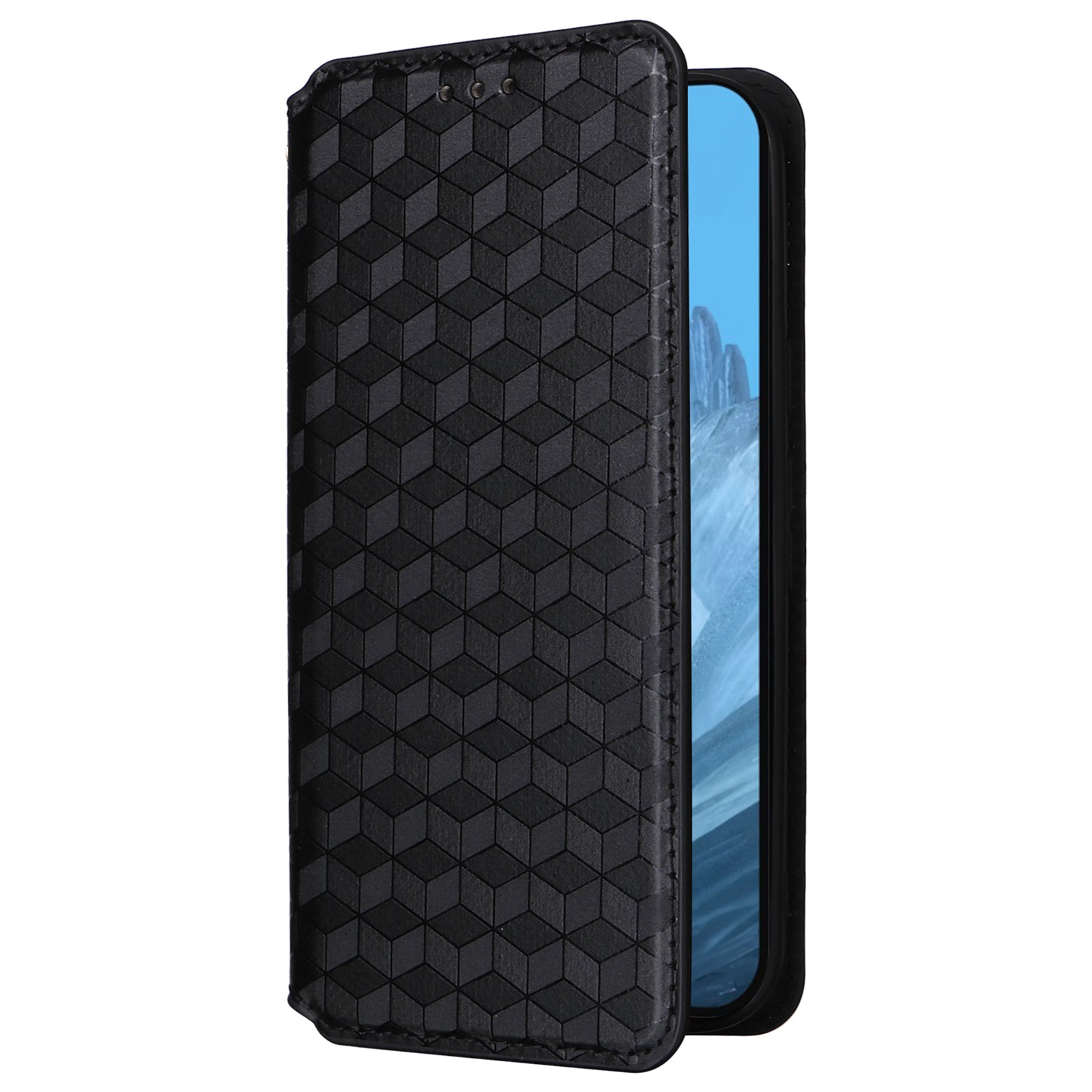 For Google Pixel 9 Pro Case Rhombus Imprinted Leather + TPU Wallet Phone Cover