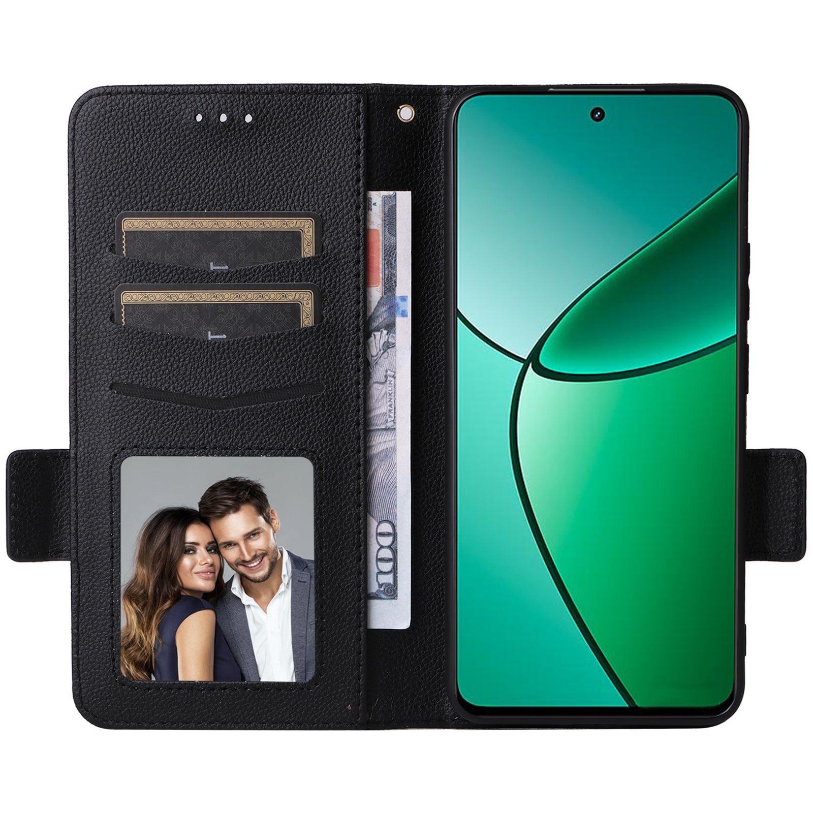 For Realme 12+ 5G / Narzo 70 Pro 5G Wallet Case Litchi Texture Stand PU Leather Phone Cover