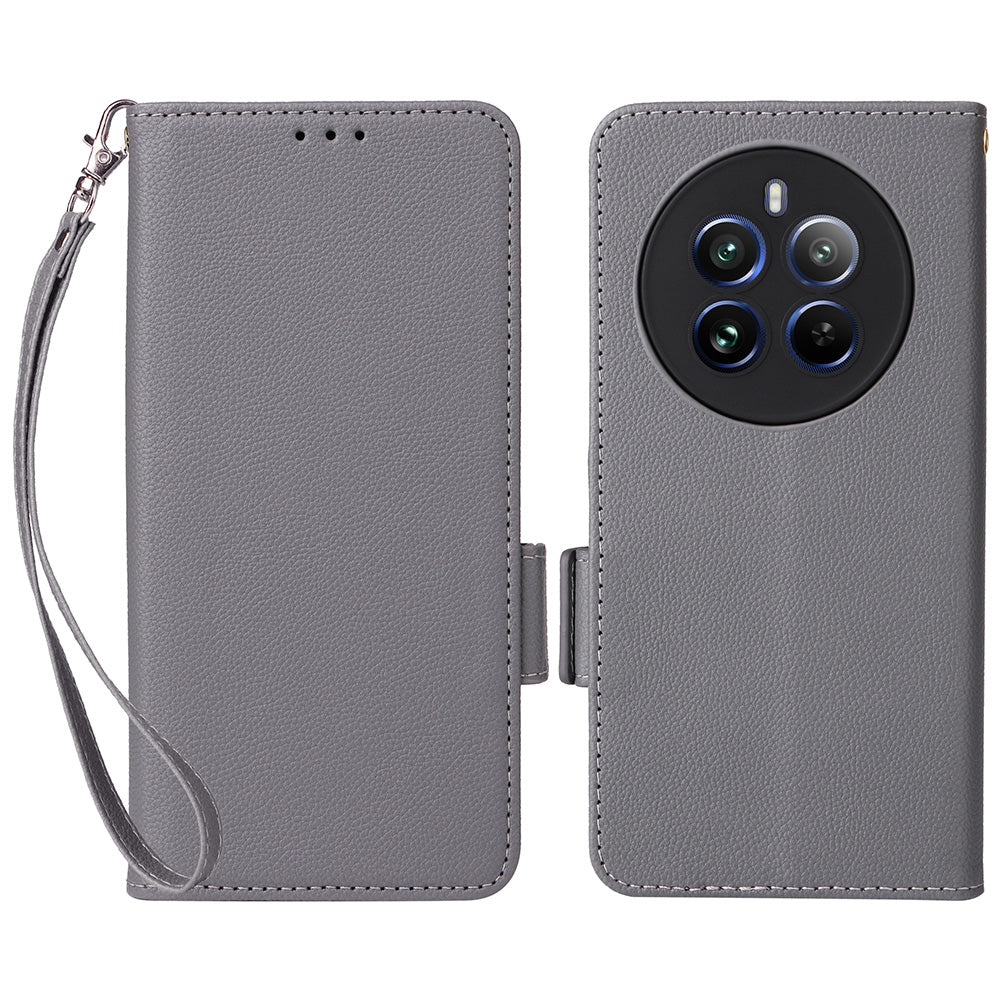 For Realme 12 Pro 5G / 12 Pro+ 5G Wallet Case Side Magnetic Clasp Phone Leather Cover