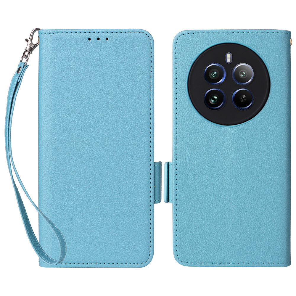 For Realme 12 Pro 5G / 12 Pro+ 5G Wallet Case Side Magnetic Clasp Phone Leather Cover