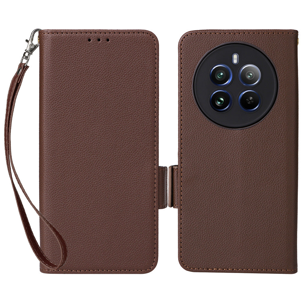 For Realme 12 Pro 5G / 12 Pro+ 5G Wallet Case Side Magnetic Clasp Phone Leather Cover
