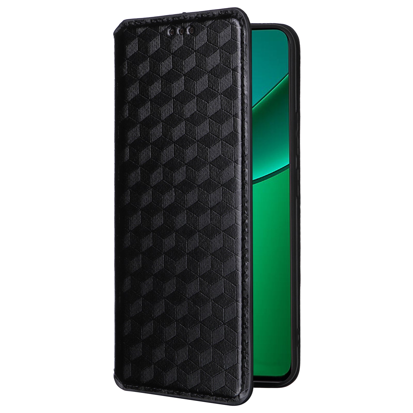 For Realme 12+ 5G / Narzo 70 Pro 5G Leather Case Magnetic Closing Rhombus Wallet Phone Cover