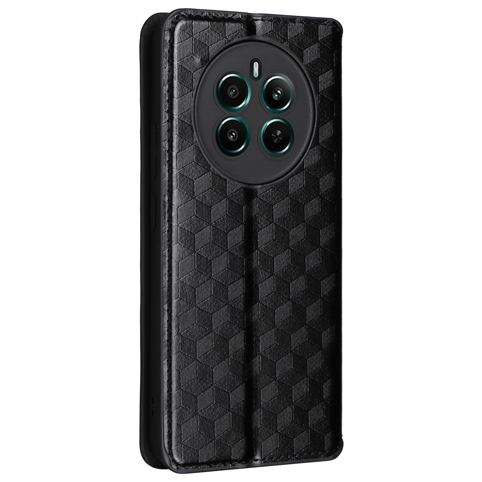 For Realme 12+ 5G / Narzo 70 Pro 5G Leather Case Magnetic Closing Rhombus Wallet Phone Cover