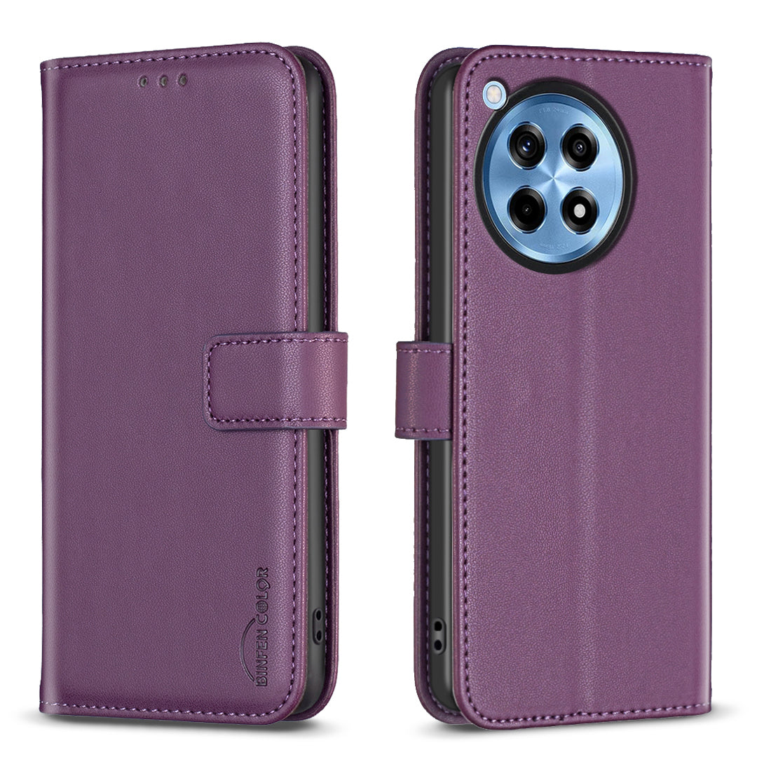 BINFEN COLOR BF17 For OnePlus 12R 5G / Ace 3 5G Wallet Case Magnetic Closing Stand Phone Cover