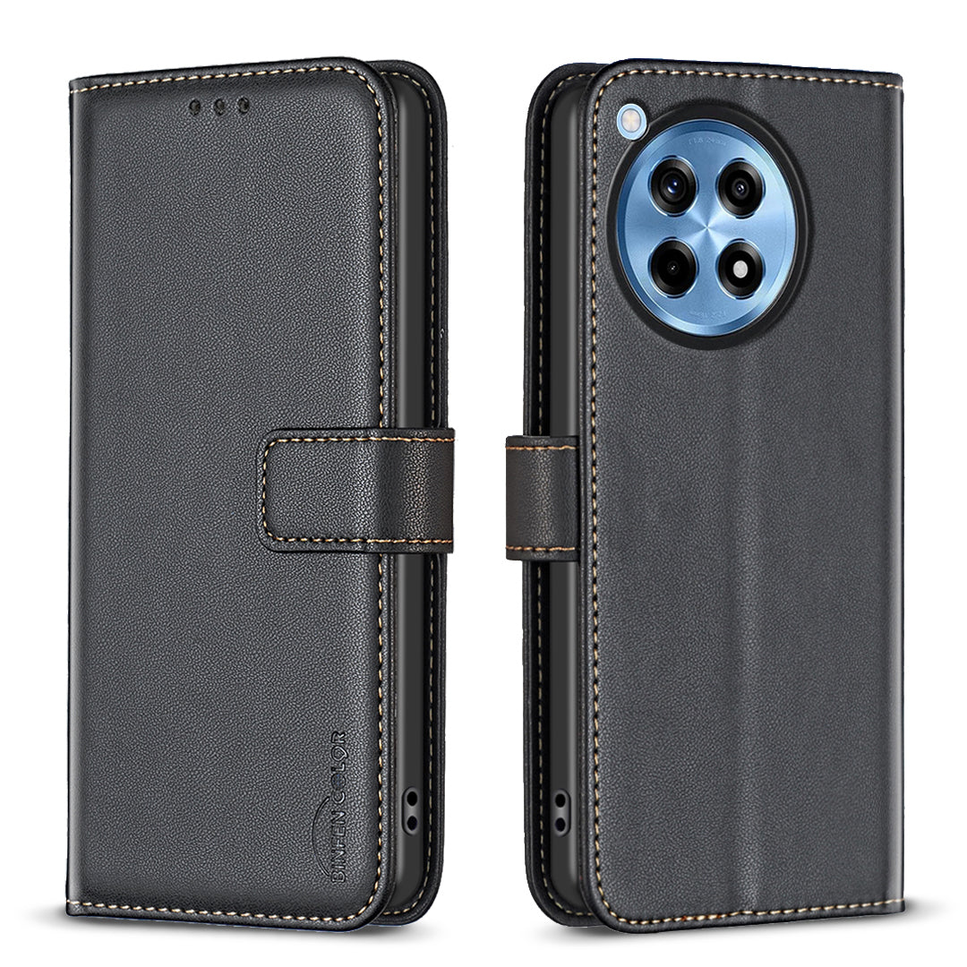 BINFEN COLOR BF17 For OnePlus 12R 5G / Ace 3 5G Wallet Case Magnetic Closing Stand Phone Cover
