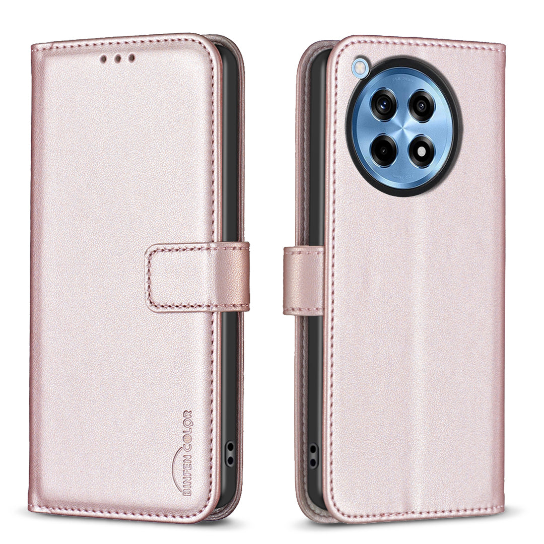 BINFEN COLOR BF17 For OnePlus 12R 5G / Ace 3 5G Wallet Case Magnetic Closing Stand Phone Cover