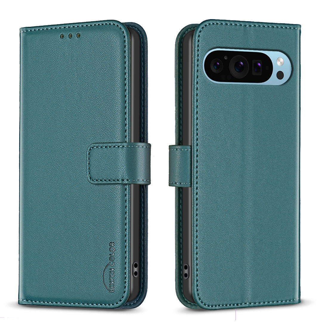 BINFEN COLOR BF17 For Google Pixel 9 Magnetic Phone Case Drop-proof Leather Card Slots Cover