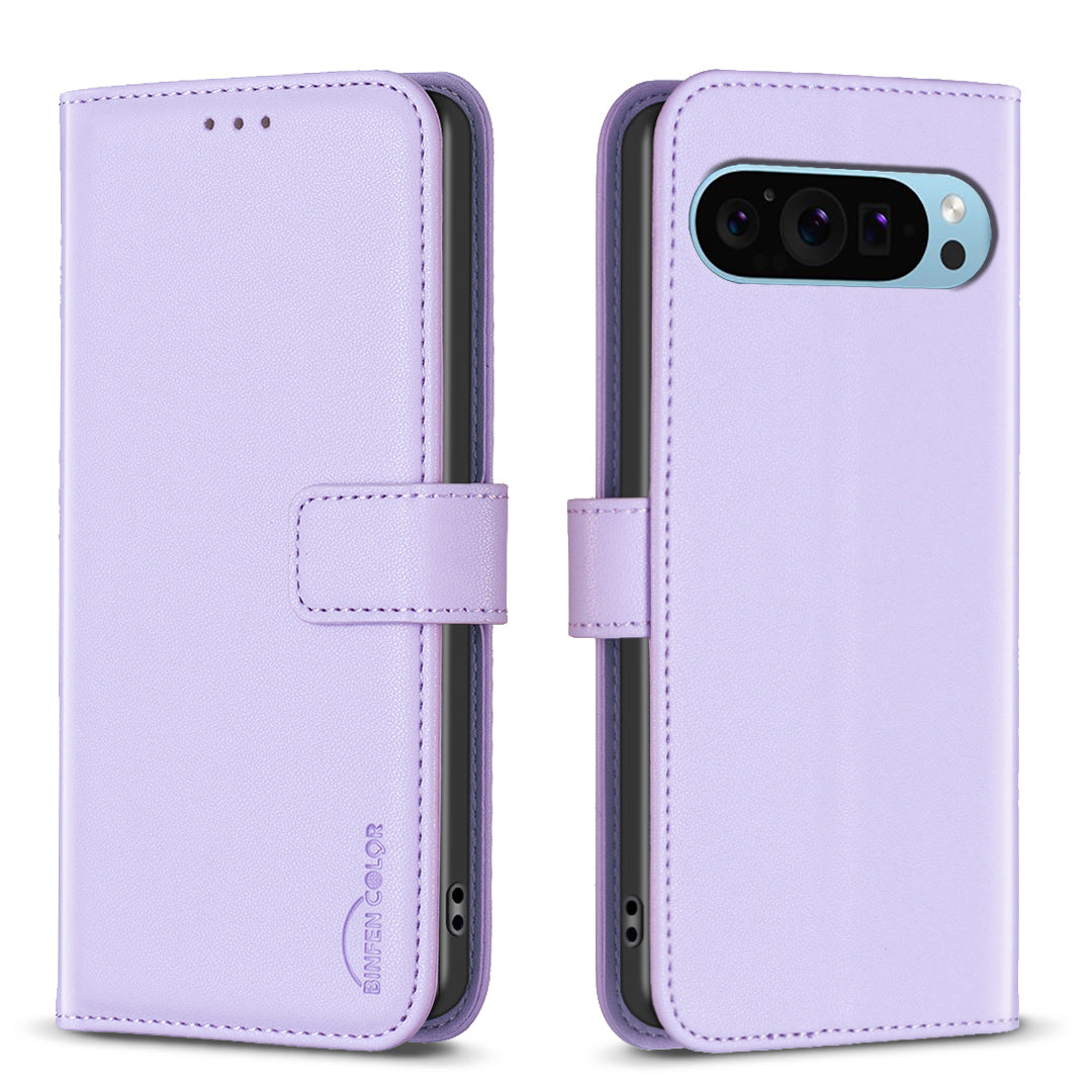 BINFEN COLOR BF17 For Google Pixel 9 Magnetic Phone Case Drop-proof Leather Card Slots Cover