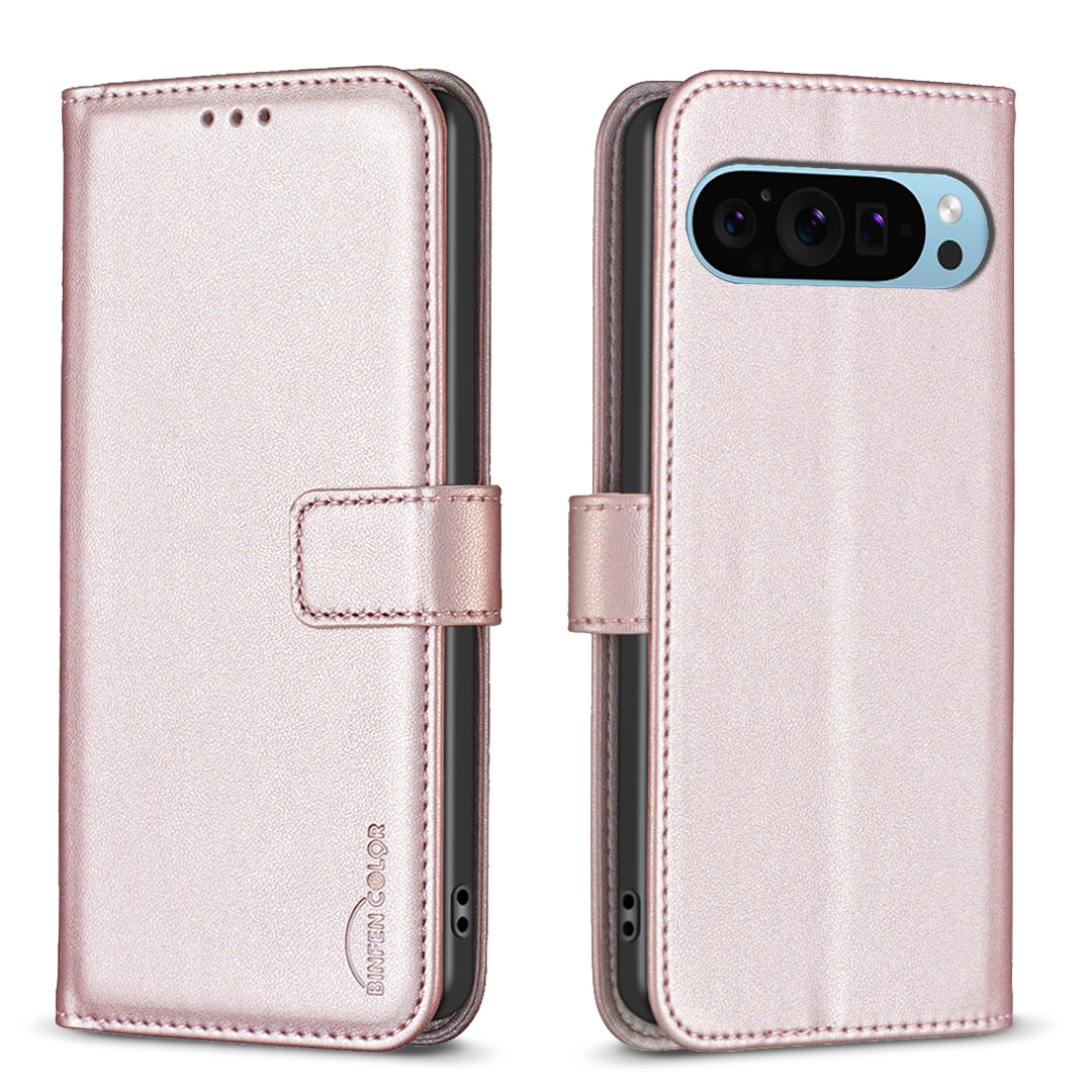 BINFEN COLOR BF17 For Google Pixel 9 Magnetic Phone Case Drop-proof Leather Card Slots Cover