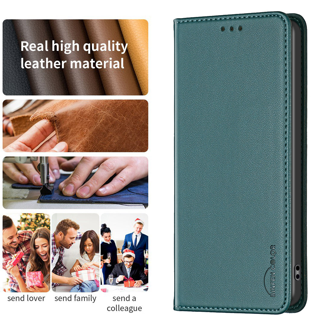 BINFEN COLOR BF18 For Google Pixel 9 Pro Case PU Leather Viewing Stand Phone Cover with 3 Card Holder