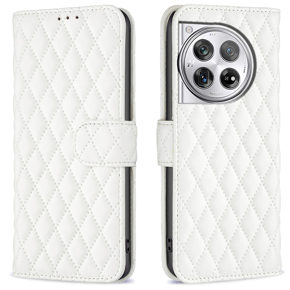 BINFEN COLOR BF Style-14 For OnePlus 12R 5G / Ace 3 5G Case PU Leather Stand Shockproof Protective Phone Cover