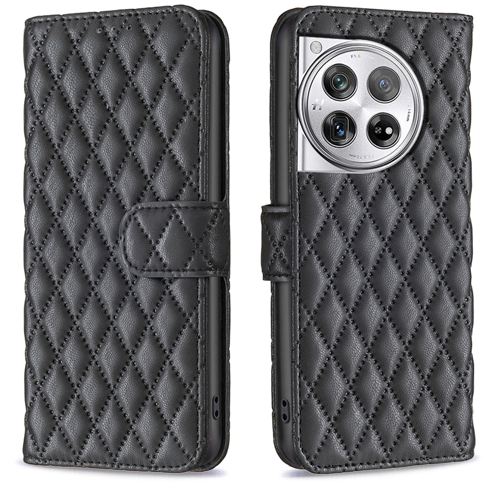BINFEN COLOR BF Style-14 For OnePlus 12R 5G / Ace 3 5G Case PU Leather Stand Shockproof Protective Phone Cover