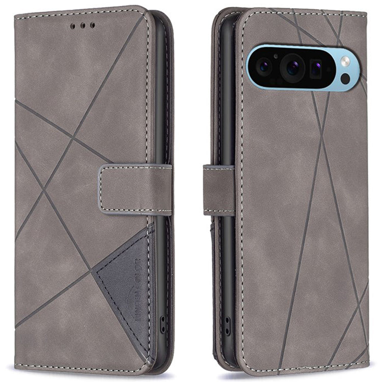 BINFEN COLOR BF05 For Google Pixel 9 Case Leather Wallet Geometric Phone Cover