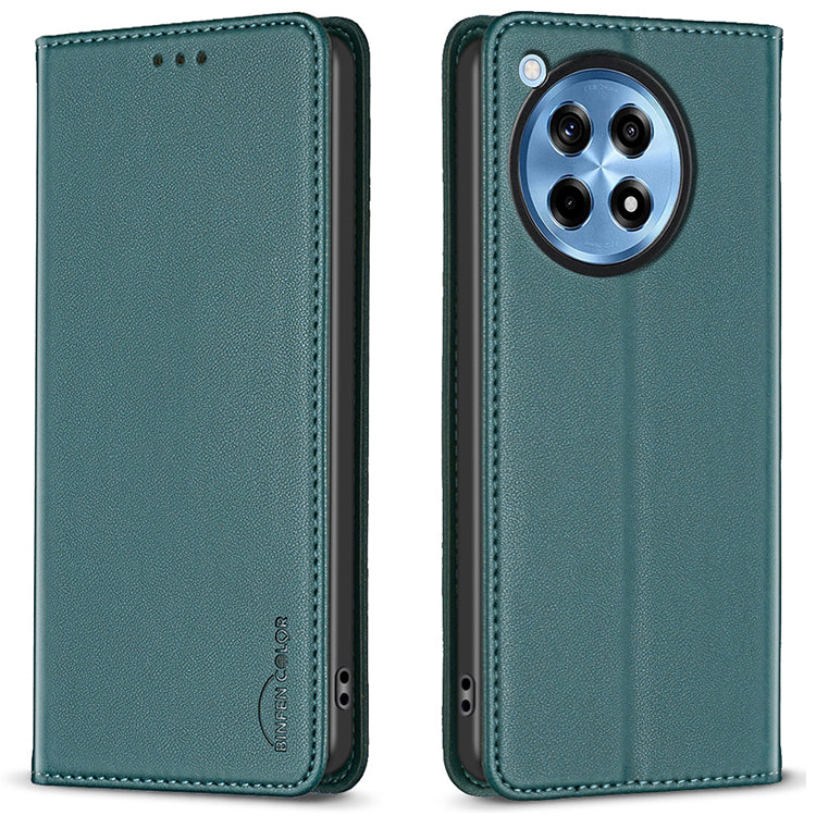 BINFEN COLOR BF18 For OnePlus 12R 5G / Ace 3 5G Case Magnetic Closure Leather Folio Phone Cover