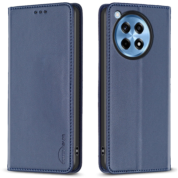 BINFEN COLOR BF18 For OnePlus 12R 5G / Ace 3 5G Case Magnetic Closure Leather Folio Phone Cover
