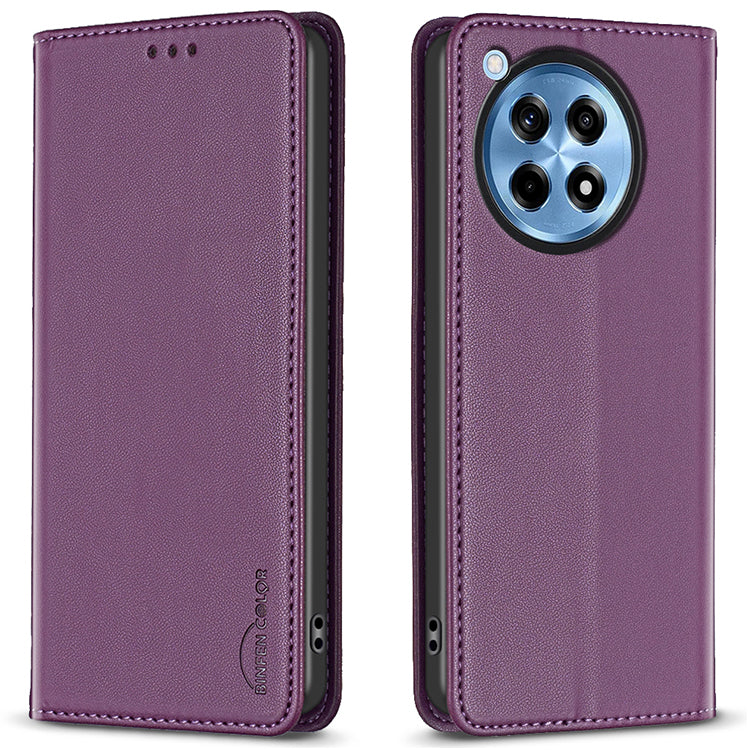BINFEN COLOR BF18 For OnePlus 12R 5G / Ace 3 5G Case Magnetic Closure Leather Folio Phone Cover