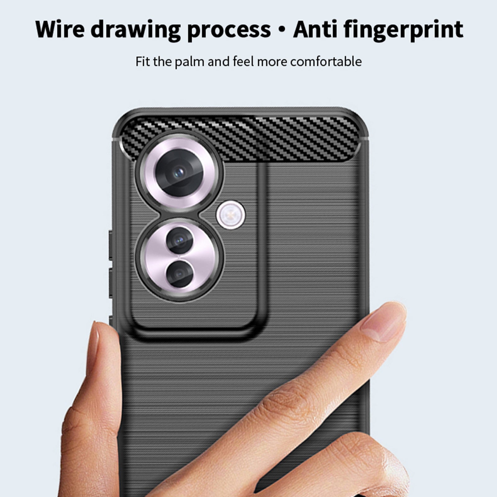 MOFI JK TPU Series-1 For Oppo Reno11 F 5G / F25 Pro 5G Case Brushed TPU Carbon Fiber Design Phone Cover