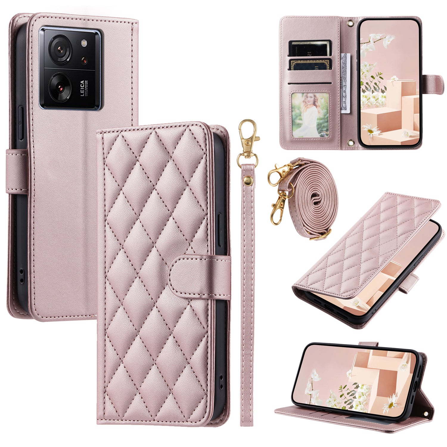 For Xiaomi Redmi K60 Ultra / 13T / 13T Pro Case Magnetic Rhombus Grid Pattern Leather Phone Cover