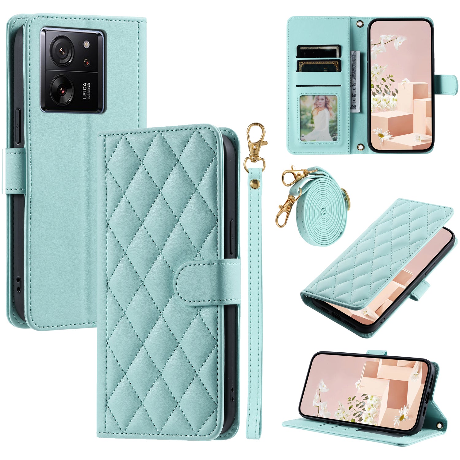 For Xiaomi Redmi K60 Ultra / 13T / 13T Pro Case Magnetic Rhombus Grid Pattern Leather Phone Cover