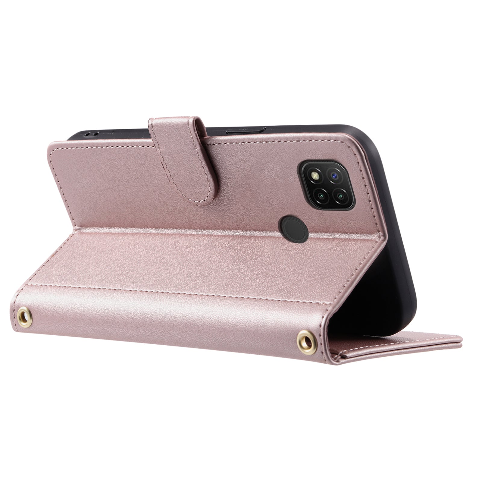 For Xiaomi Redmi 9C / Poco C31 / Redmi 9C NFC Cell Phone Case Rhombus Grid Leather Cover with 2 Straps
