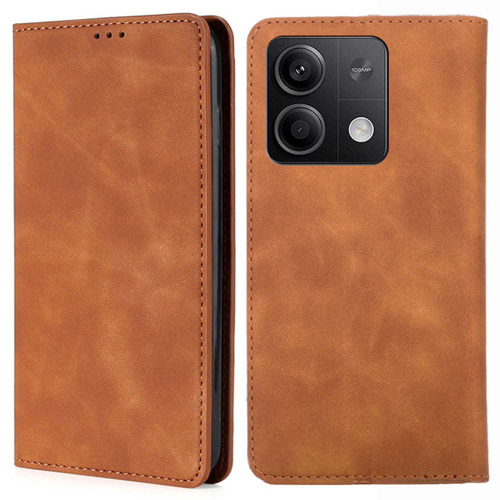 For Xiaomi Redmi Note 13 5G Case PU Leather Card Holder Skin-touch Phone Cover