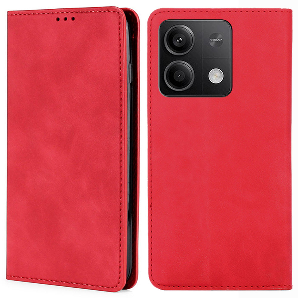 For Xiaomi Redmi Note 13 5G Case PU Leather Card Holder Skin-touch Phone Cover