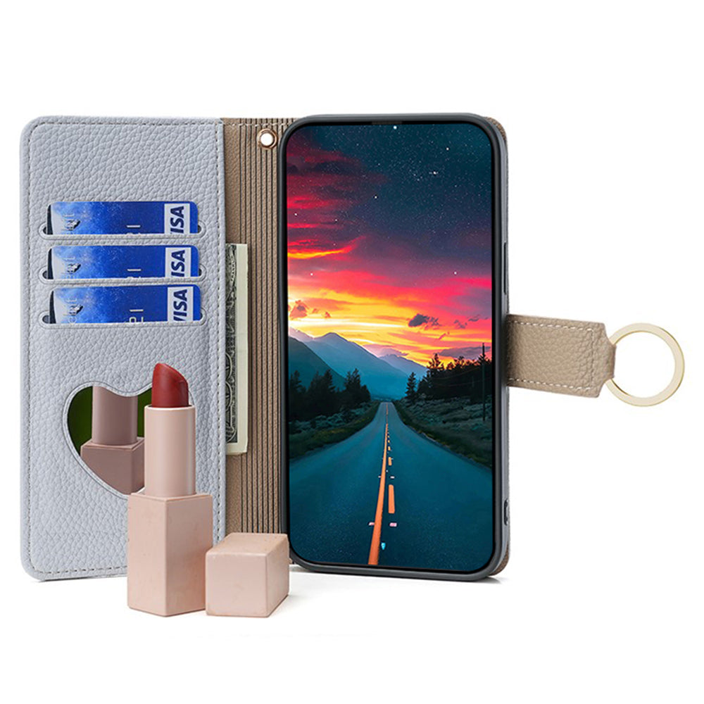 Crossbody Case for Xiaomi Redmi Note 13 Pro 5G / Poco X6 5G Zipper Pocket Phone Cover with Makeup Mirror