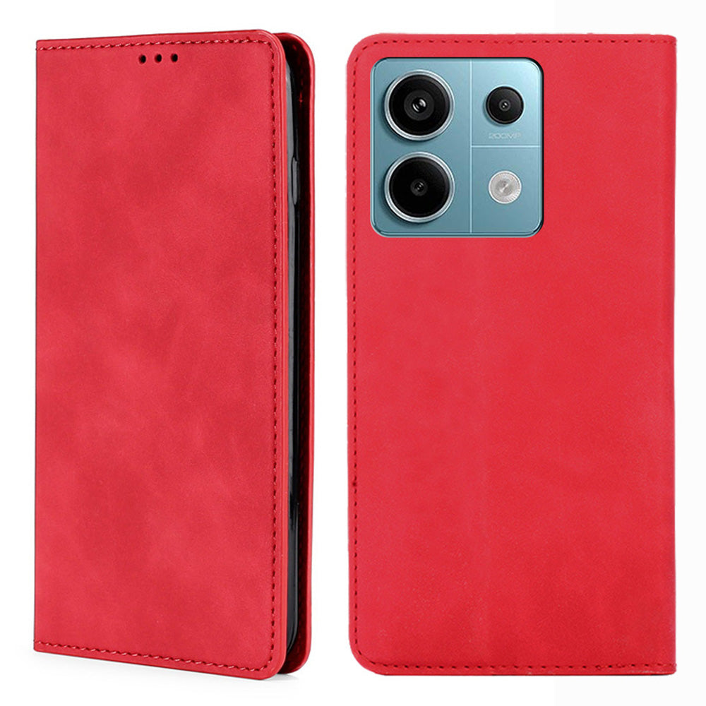 For Xiaomi Redmi Note 13 Pro 5G / Poco X6 5G Case PU Leather Card Holder Skin-touch Phone Cover