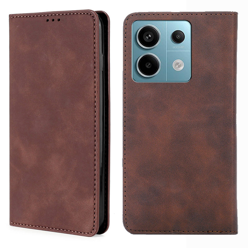 For Xiaomi Redmi Note 13 Pro 5G / Poco X6 5G Case PU Leather Card Holder Skin-touch Phone Cover