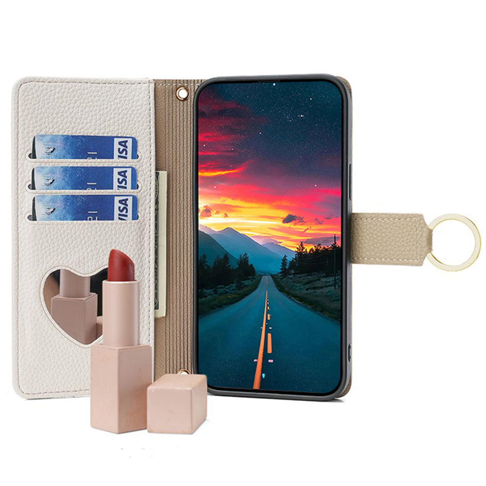 For Realme GT5 Pro 5G Crossbody Case PU Leather Makeup Mirror Phone Cover