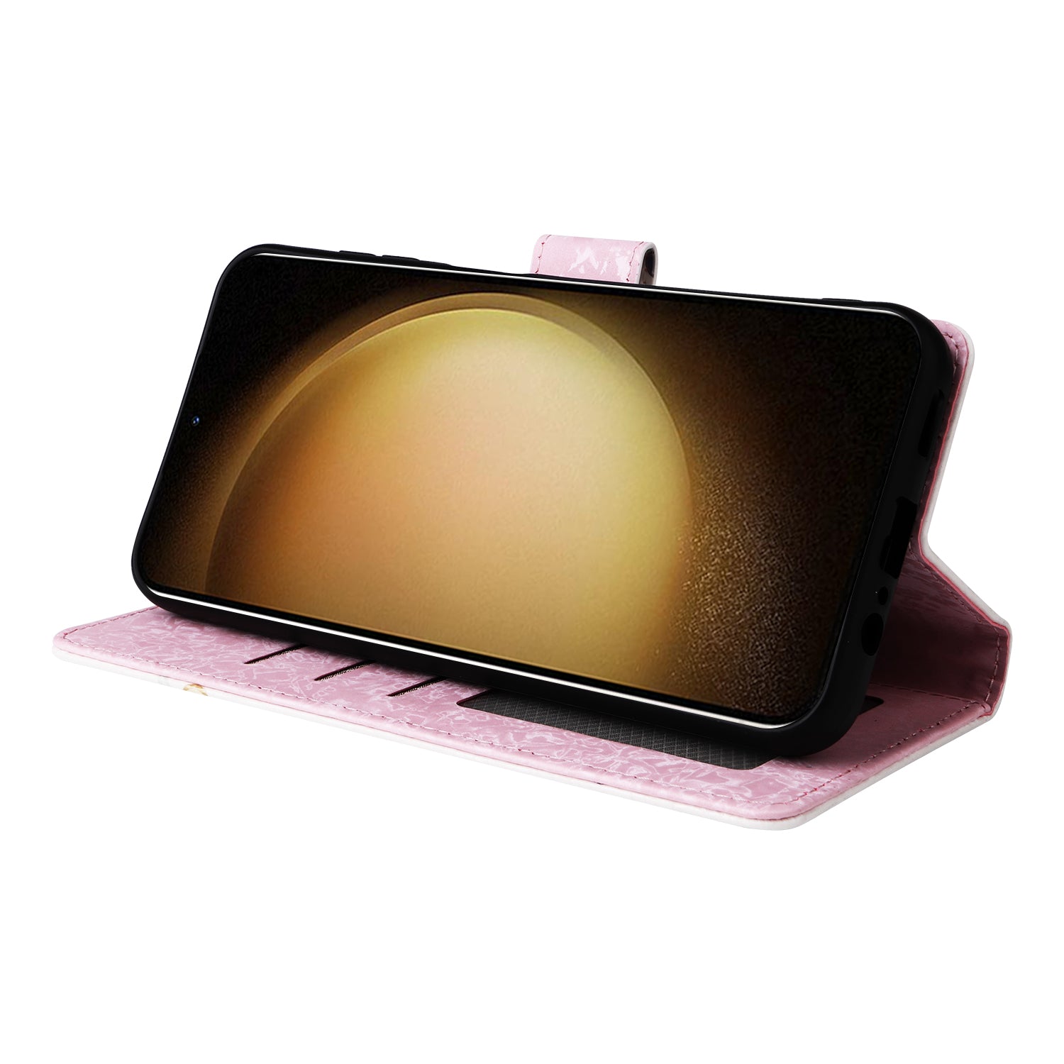 For Samsung Galaxy S24+ Case RFID Blocking Lacquered Floral Leather Phone Cover