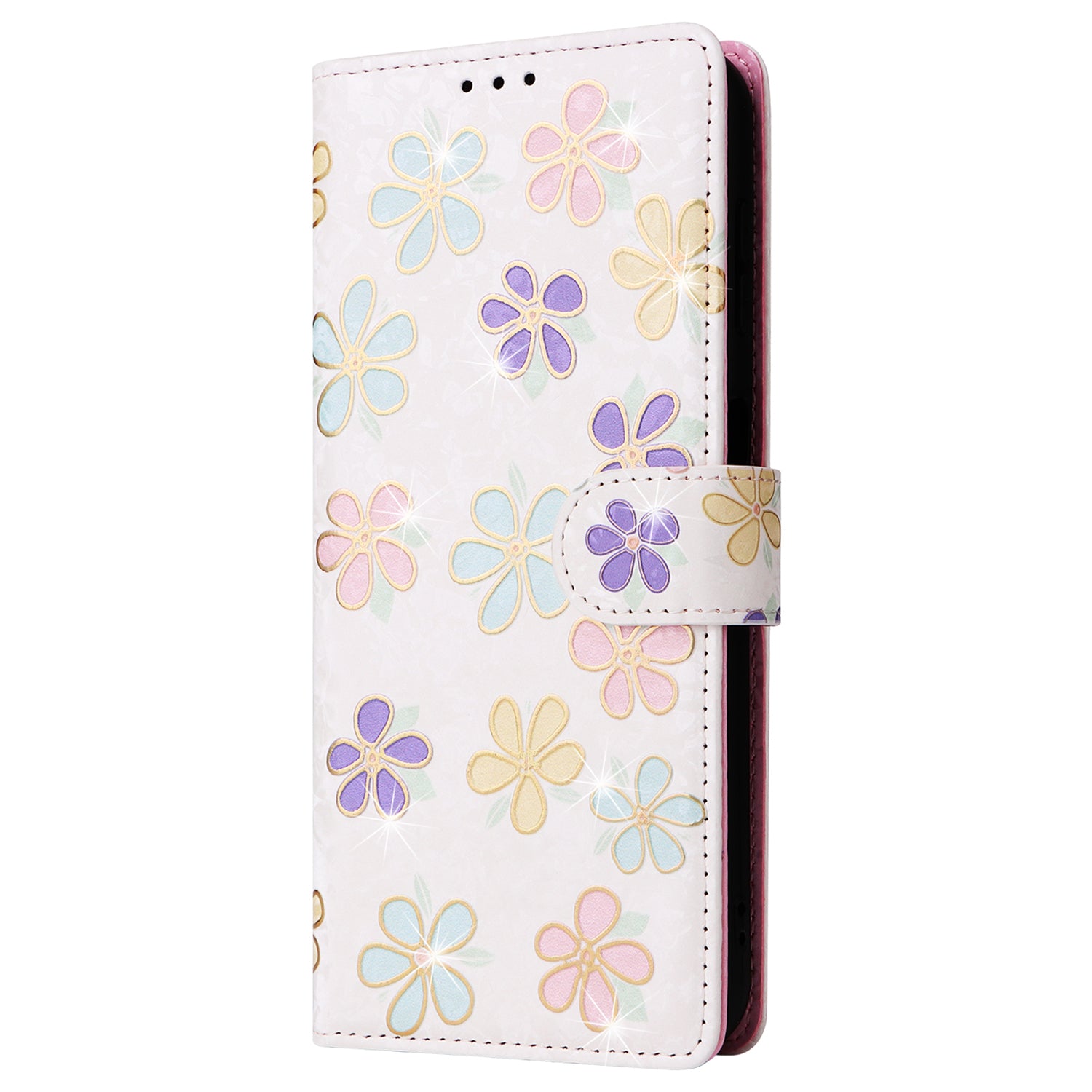 For Samsung Galaxy S24+ Case RFID Blocking Lacquered Floral Leather Phone Cover