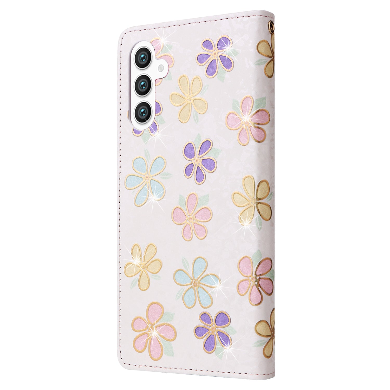 For Samsung Galaxy S24+ Case RFID Blocking Lacquered Floral Leather Phone Cover