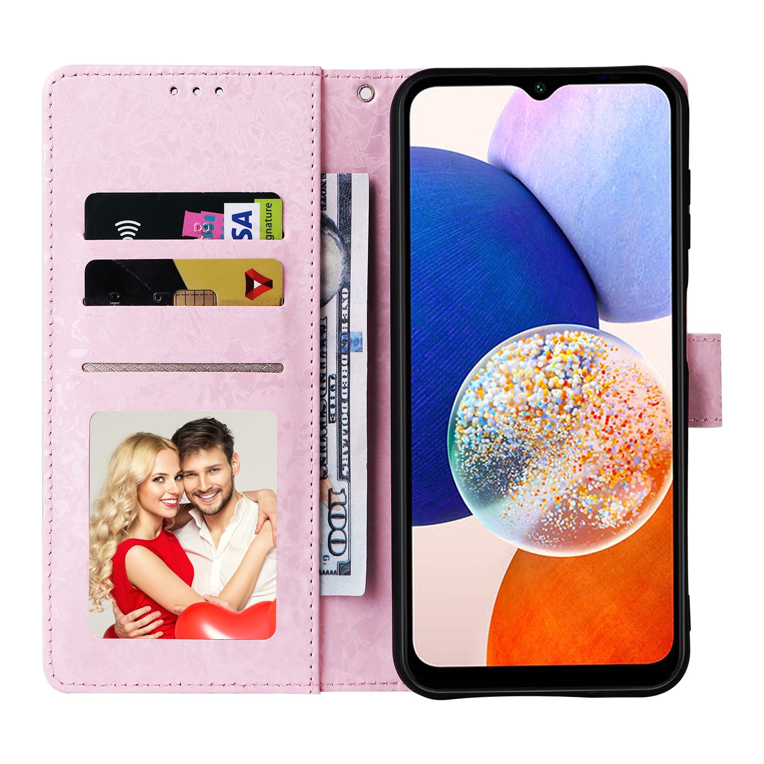 For Samsung Galaxy A15 4G / 5G Leather Case RFID Blocking Flip Folio Lacquered Phone Cover