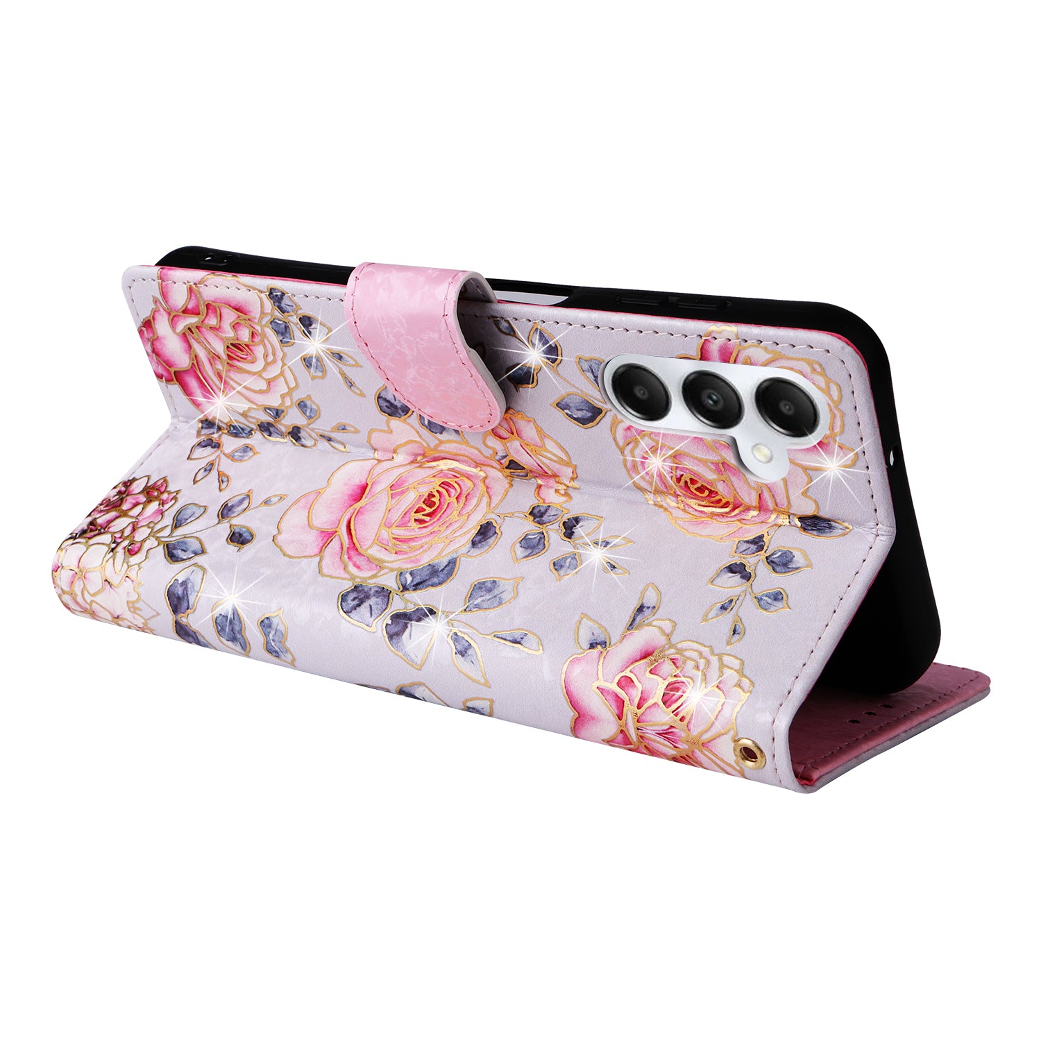 For Samsung Galaxy A05s 4G Case Floral Aesthetic RFID Blocking Leather Phone Cover