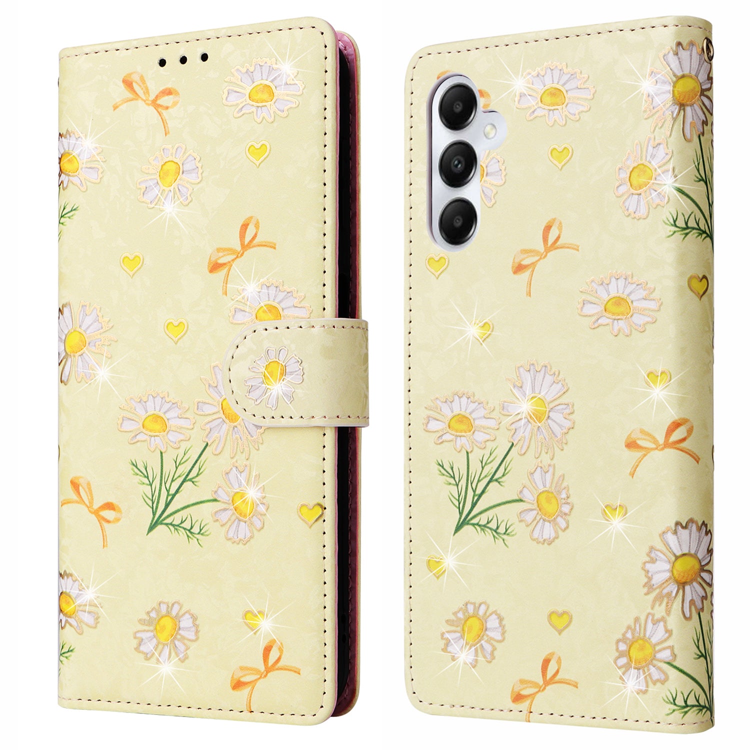 For Samsung Galaxy A05s 4G Case Floral Aesthetic RFID Blocking Leather Phone Cover