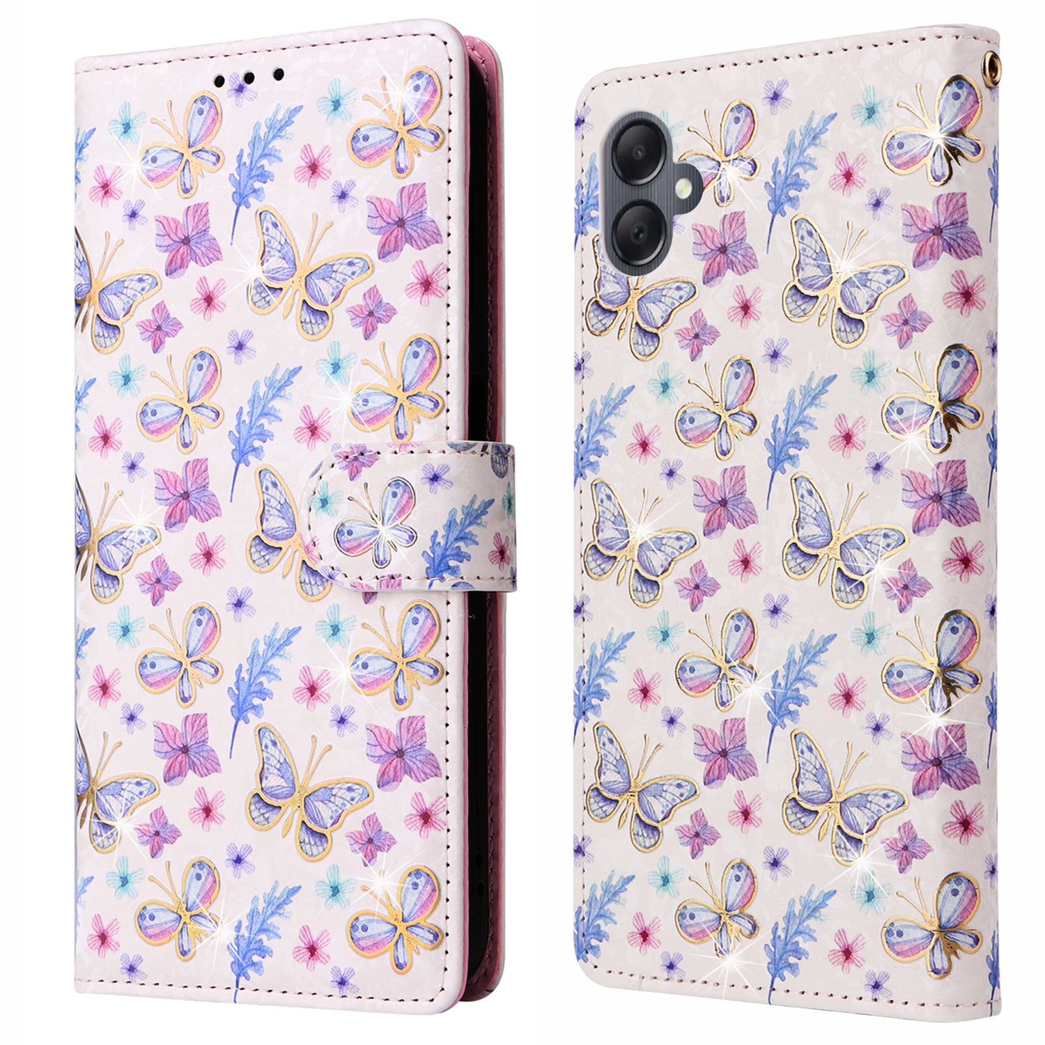 For Samsung Galaxy A05 4G Case RFID Blocking Lacquered Design Leather Flip Phone Cover