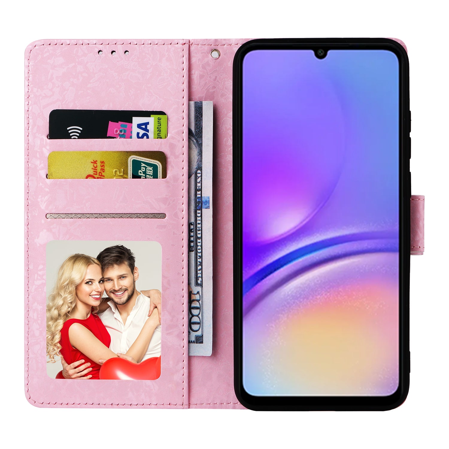 For Samsung Galaxy A05 4G Case RFID Blocking Lacquered Design Leather Flip Phone Cover