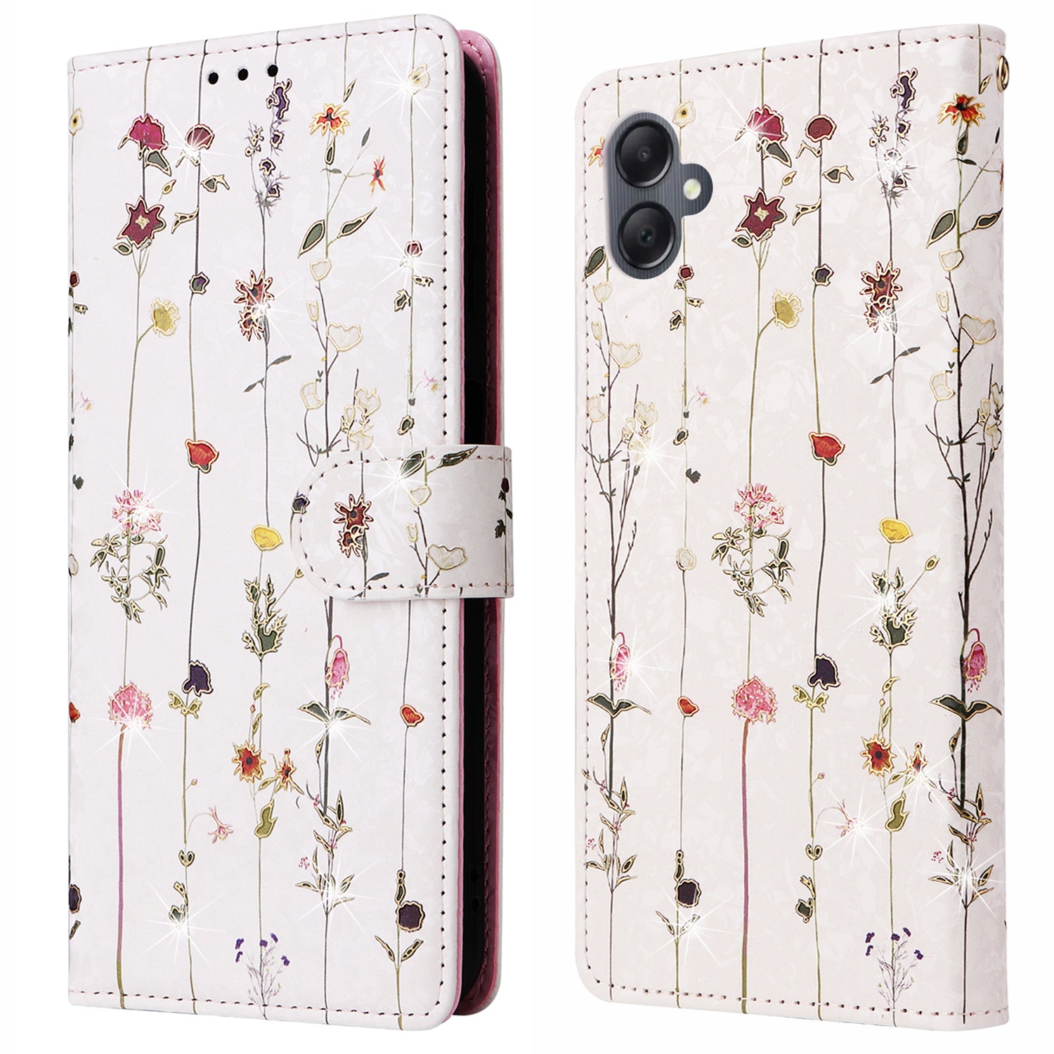 For Samsung Galaxy A05 4G Case RFID Blocking Lacquered Design Leather Flip Phone Cover