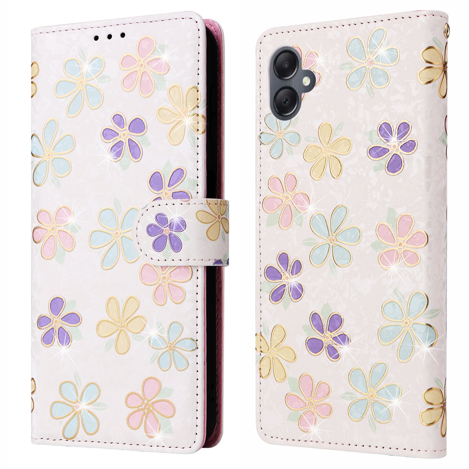 For Samsung Galaxy A05 4G Case RFID Blocking Lacquered Design Leather Flip Phone Cover