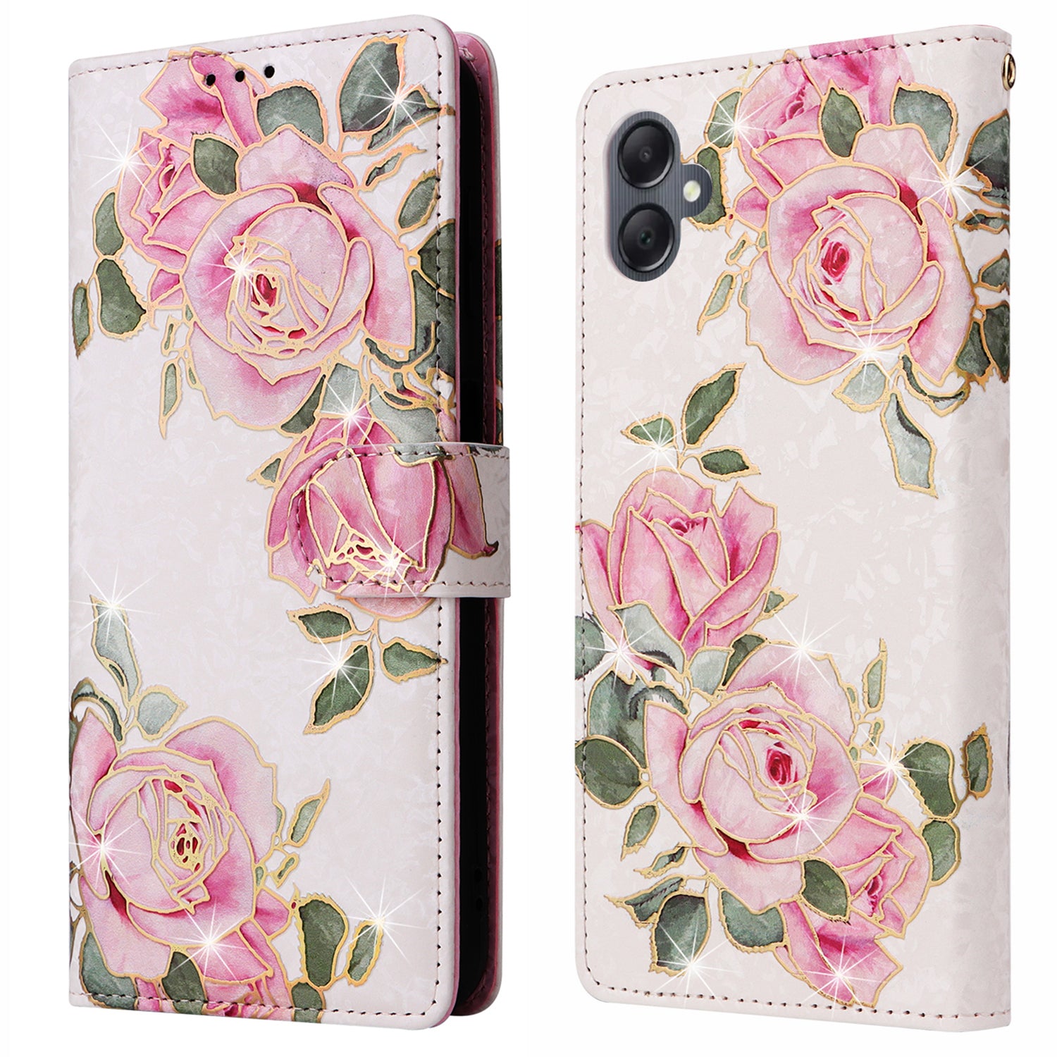 For Samsung Galaxy A05 4G Case RFID Blocking Lacquered Design Leather Flip Phone Cover