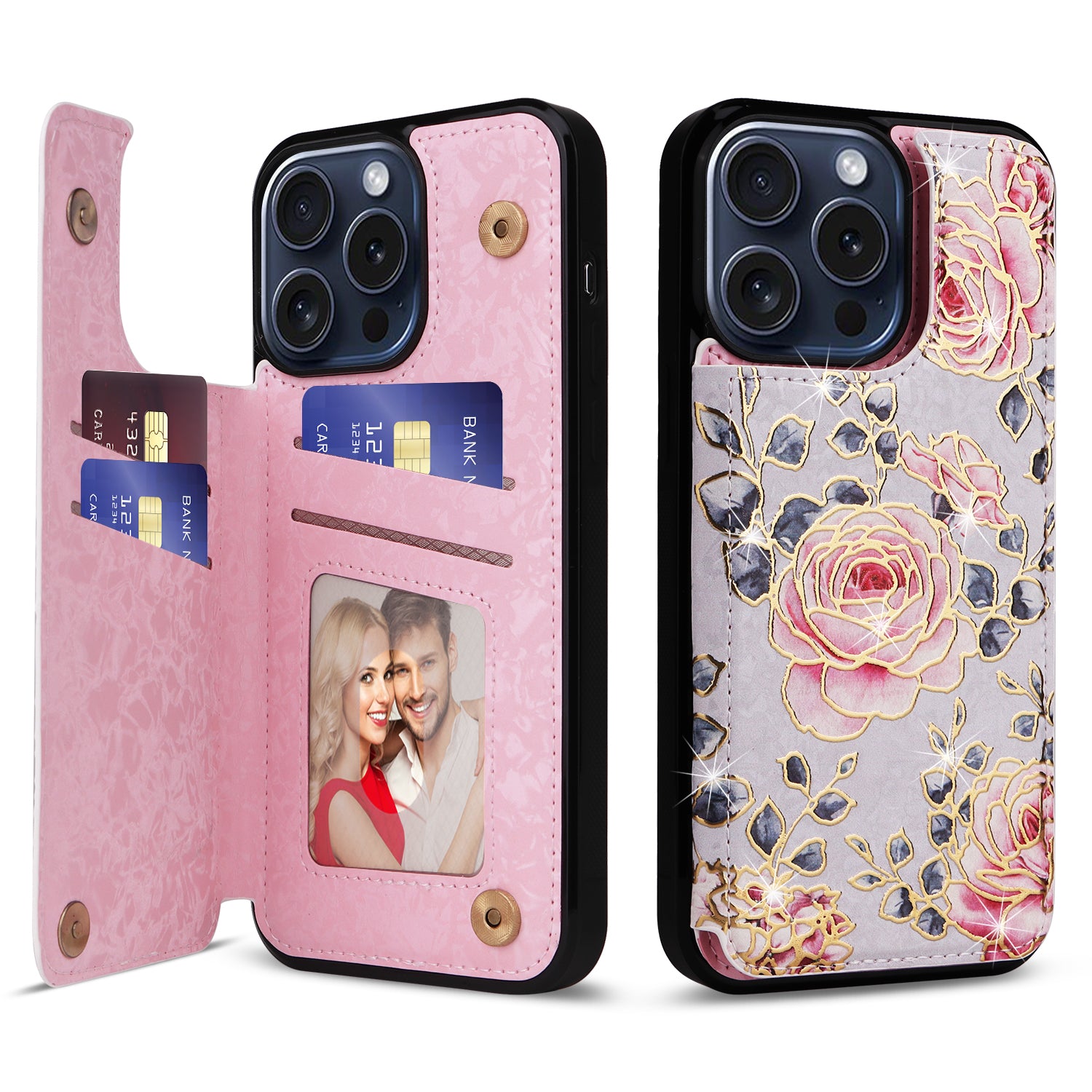 For iPhone 15 Pro Case Kickstand Drop Protection Shockproof Phone Shell