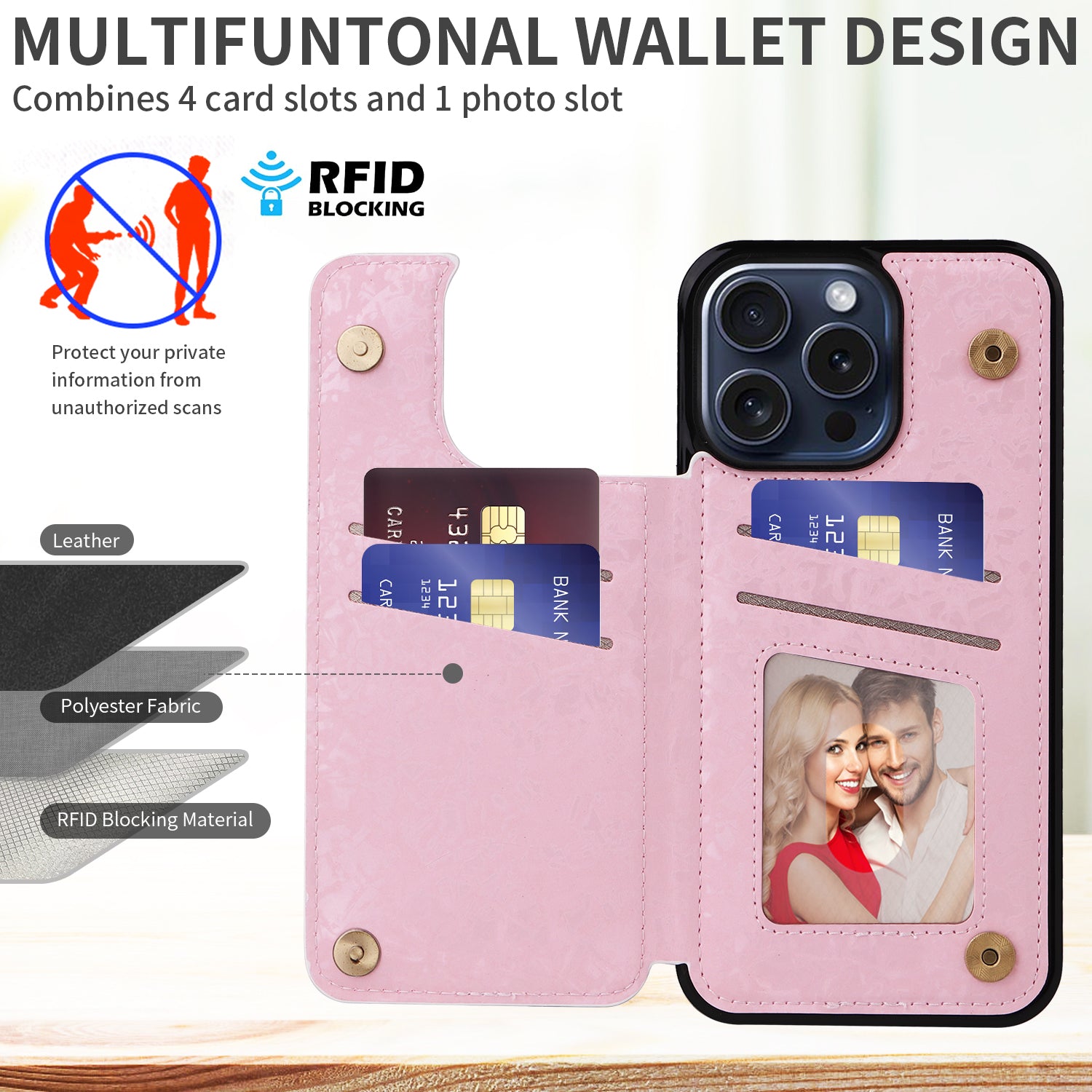 For iPhone 15 Pro Case Kickstand Drop Protection Shockproof Phone Shell