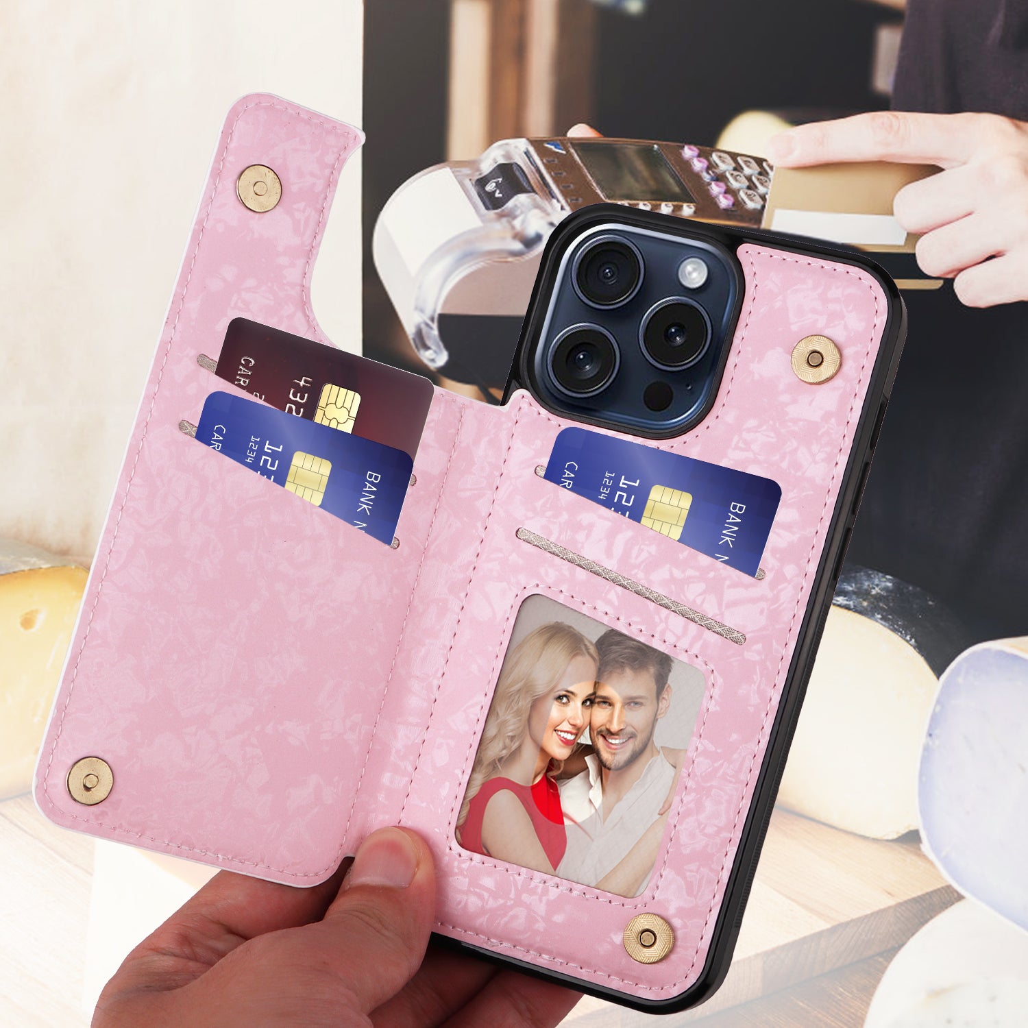 For iPhone 15 Pro Case Kickstand Drop Protection Shockproof Phone Shell