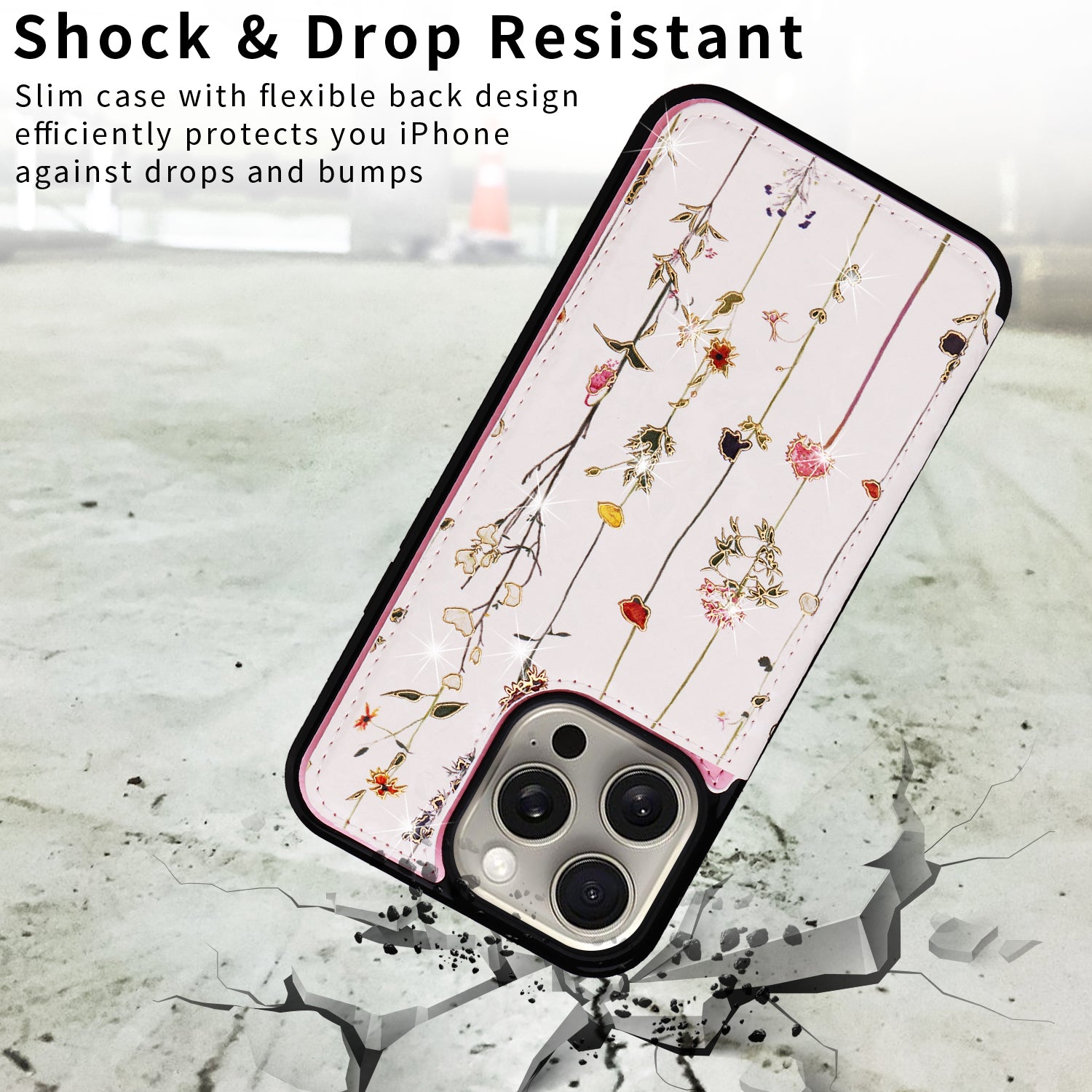 For iPhone 15 Pro Max Shockproof Case Drop-Proof Kickstand Phone Shell