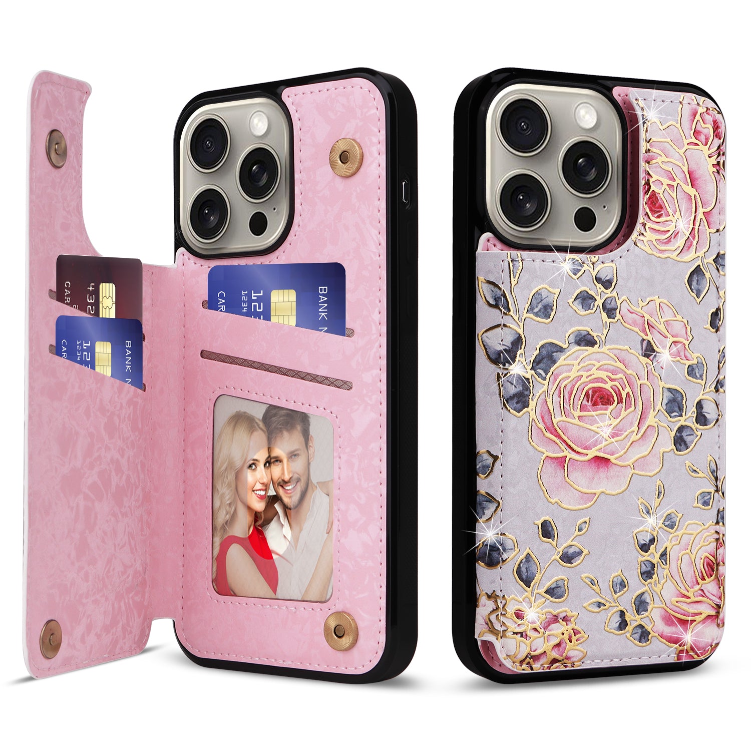 For iPhone 15 Pro Max Shockproof Case Drop-Proof Kickstand Phone Shell