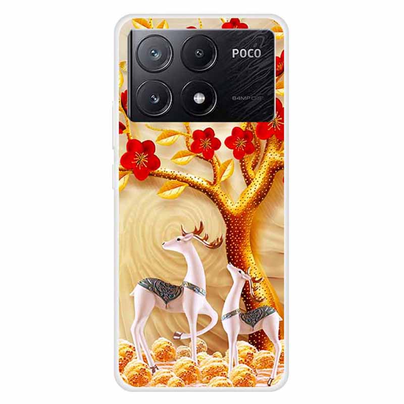 For Xiaomi Poco X6 Pro 5G / Redmi K70E 5G Case TPU Aesthetics Pattern Phone Cover