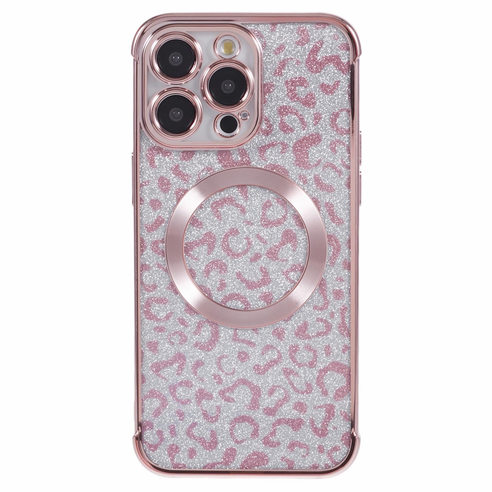 HRF Series for iPhone 12 Pro Magnetic Case Electroplating Leopard TPU Phone Cover