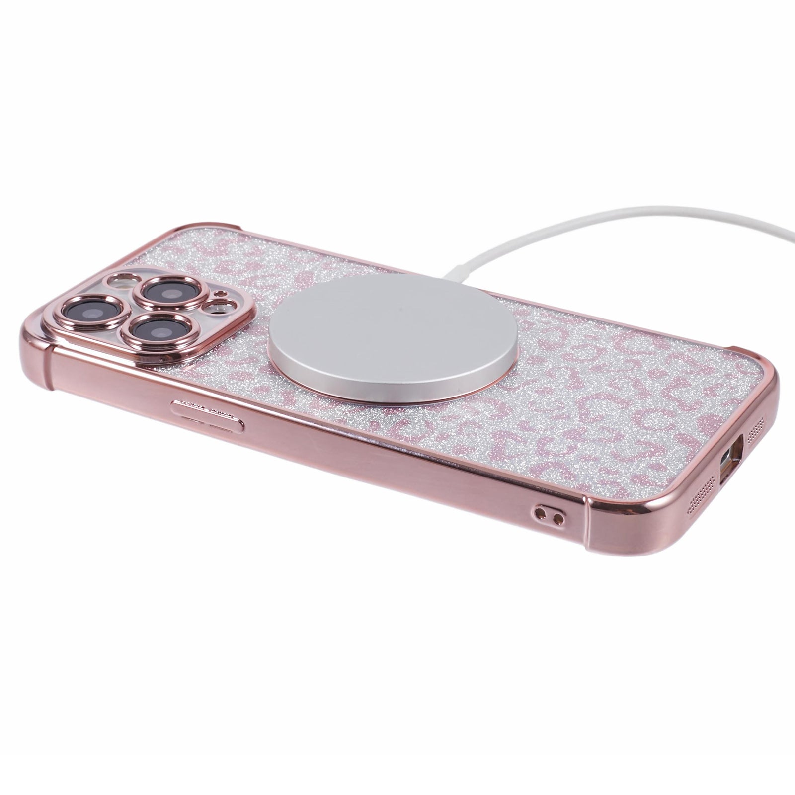 HRF Series for iPhone 12 Pro Magnetic Case Electroplating Leopard TPU Phone Cover