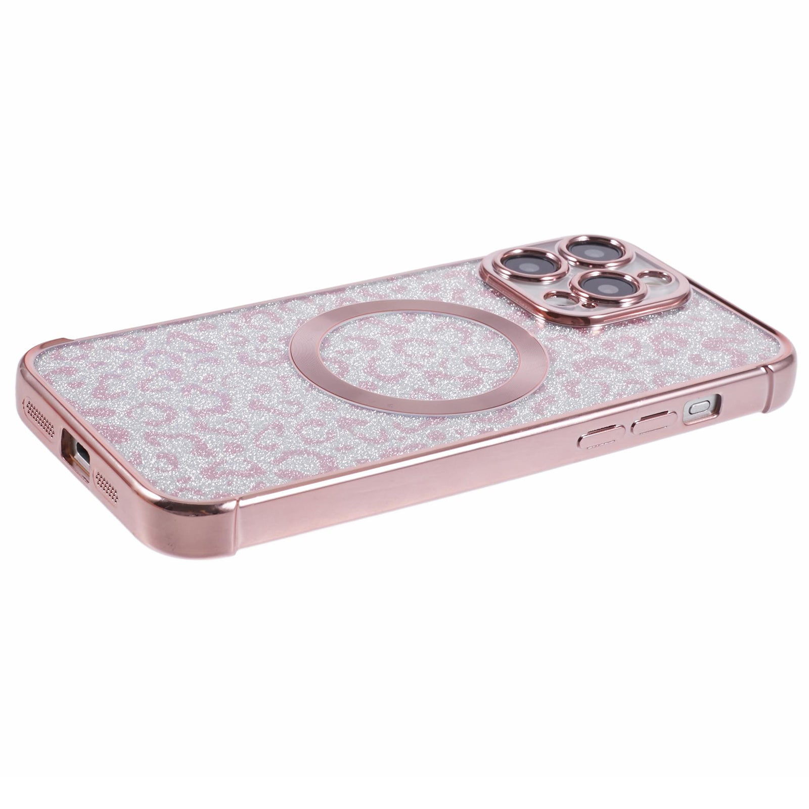 HRF Series for iPhone 12 Pro Magnetic Case Electroplating Leopard TPU Phone Cover